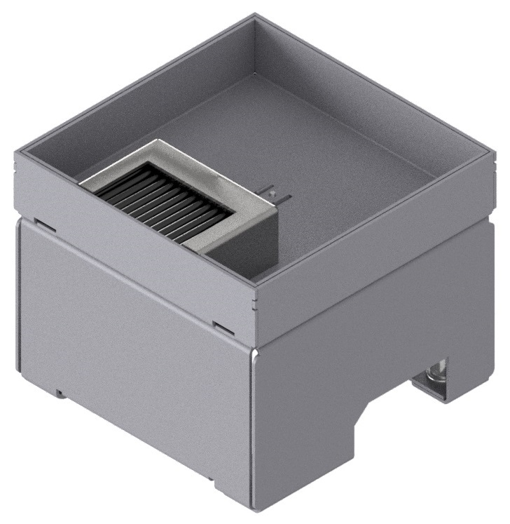 Produktbild UBD 132 252  -  Unterflur-Bodendose UBD 130 inkl. Deckel mit Kante, geschlossen, 25mm Vertiefung und 1 Bürstenauslass